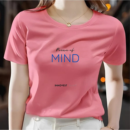 Wanita dengan kaos Oblong Soft Pink - Peace of Mind Wanita dengan kaos Oblong Soft Pink - Peace of Mind